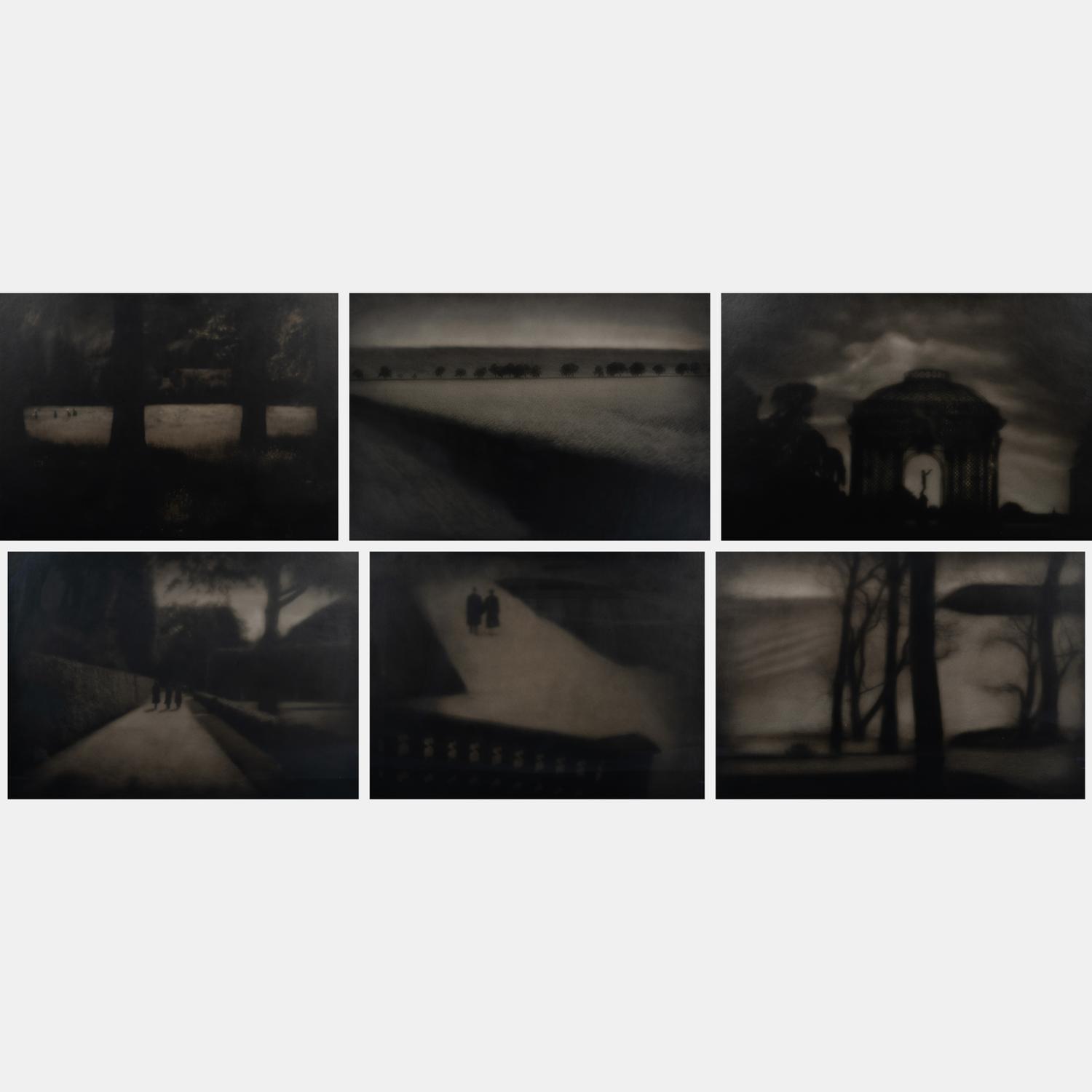 Three Tourists, Sans Souci, Dresden, Edvard Munch's Backyard, Halfway There, and Four Tourists, (a group of six works)