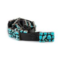 Navajo Silver and Turquoise Cluster Concha Belt
