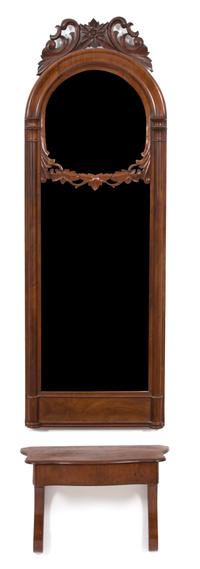 An American Victorian Style Mahogany Pier Mirror Height overall 69 x width 19 inches. — 20TH CENTURY