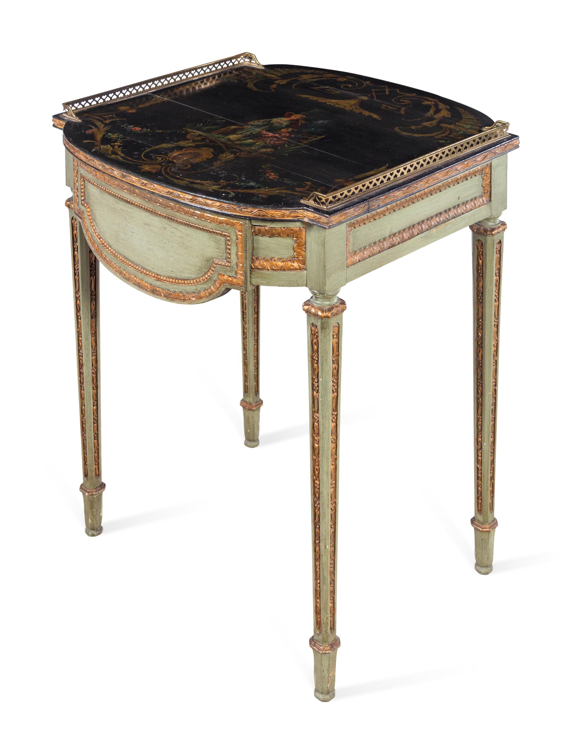 A Continental Chinoiserie Decorated End Table