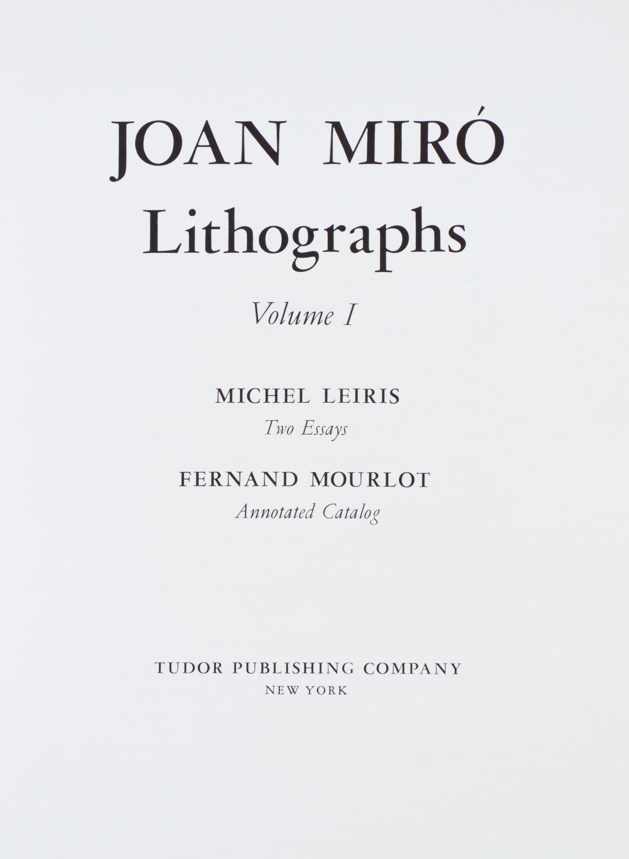 (MIRO, JOAN) Lithographs I-VI. NY and Paris, 1972-92. 6 vols. With Miro Engravings. NY, 1928-75.