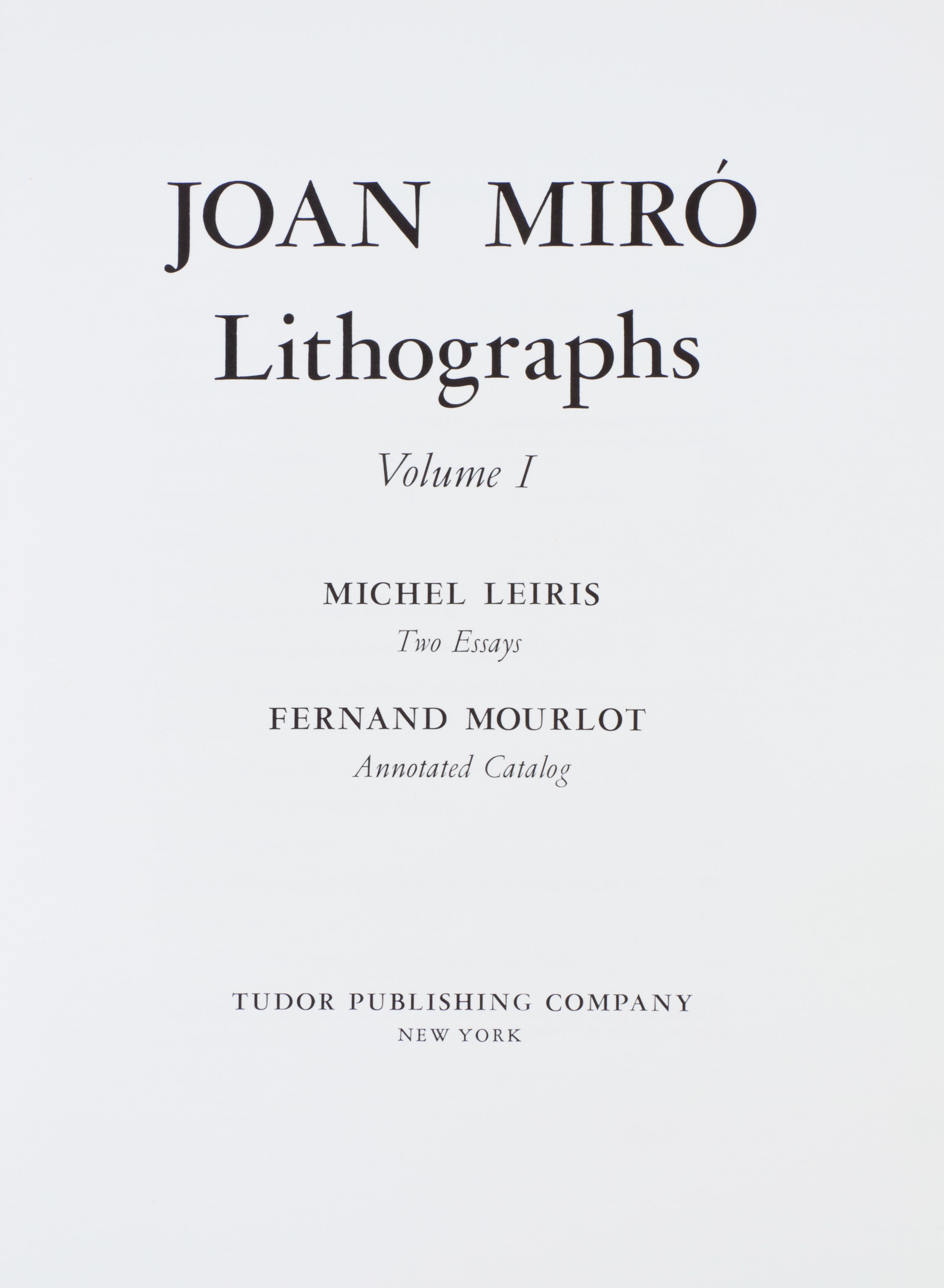 (MIRO, JOAN) Lithographs I-VI. NY and Paris, 1972-92. 6 vols. With Miro Engravings. NY, 1928-75.