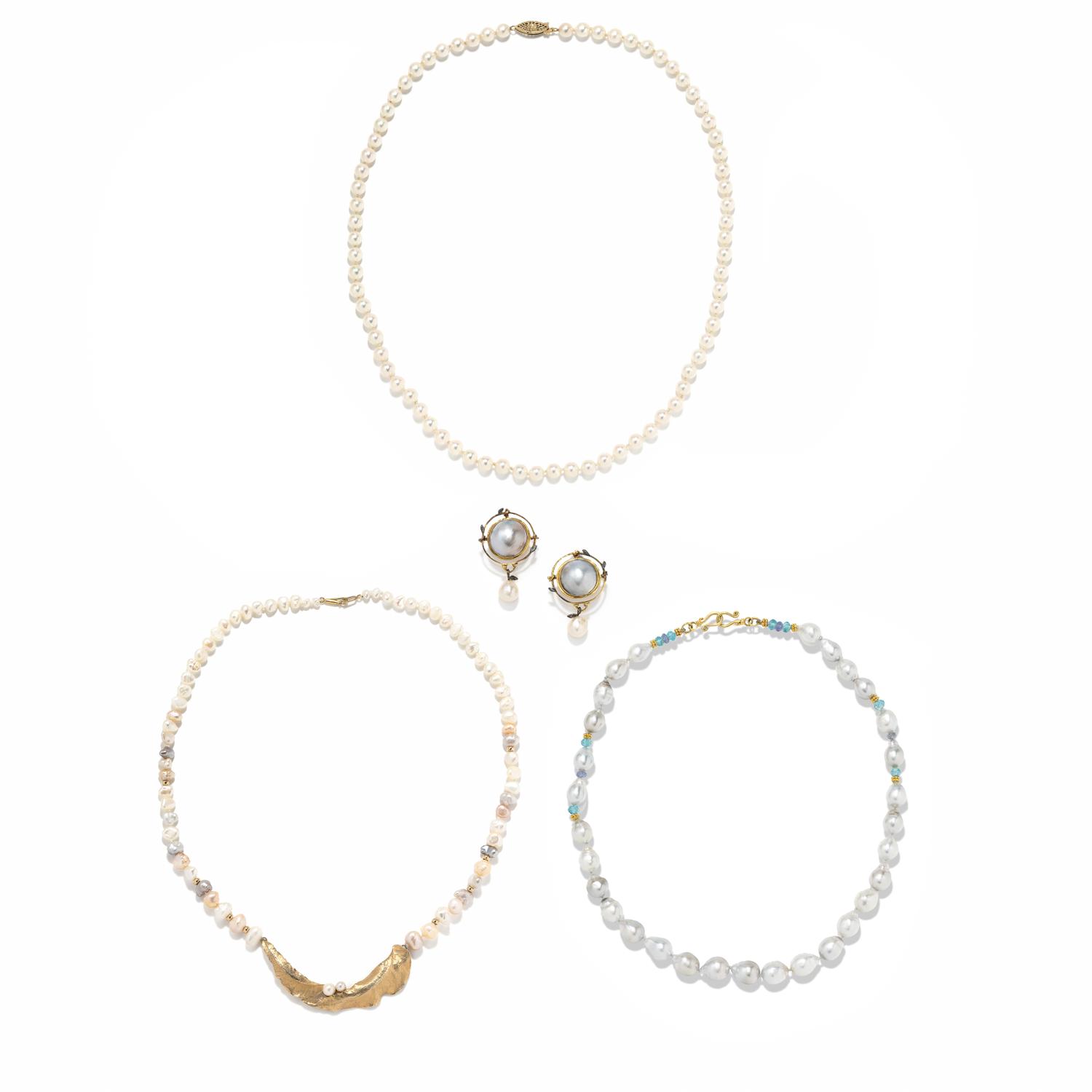 COLLECTION OF CULTURED PEARL JEWELRY