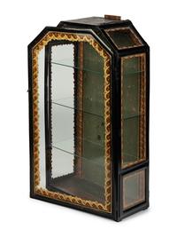 A Reverse Painted Glass Hanging Vitrine
