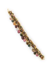 YELLOW GOLD AND MULTIGEM BRACELET