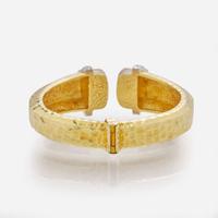 An 18K Yellow Gold, Diamond, and Rock Crystal Bracelet