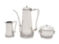 A Tiffany and Co. Silver Three-Piece Coffee Service