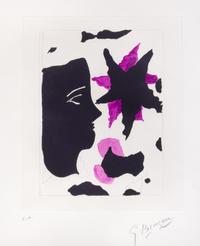 Georges Braque, (French, 1882-1963), Tête en profil et l'etoile (from Georges Braque - Nouvelles Sculptures et Plaques Gravées), 1960