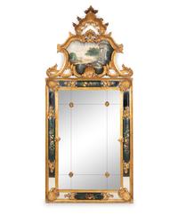 A Venetian Style Painted and Giltwood Mirror