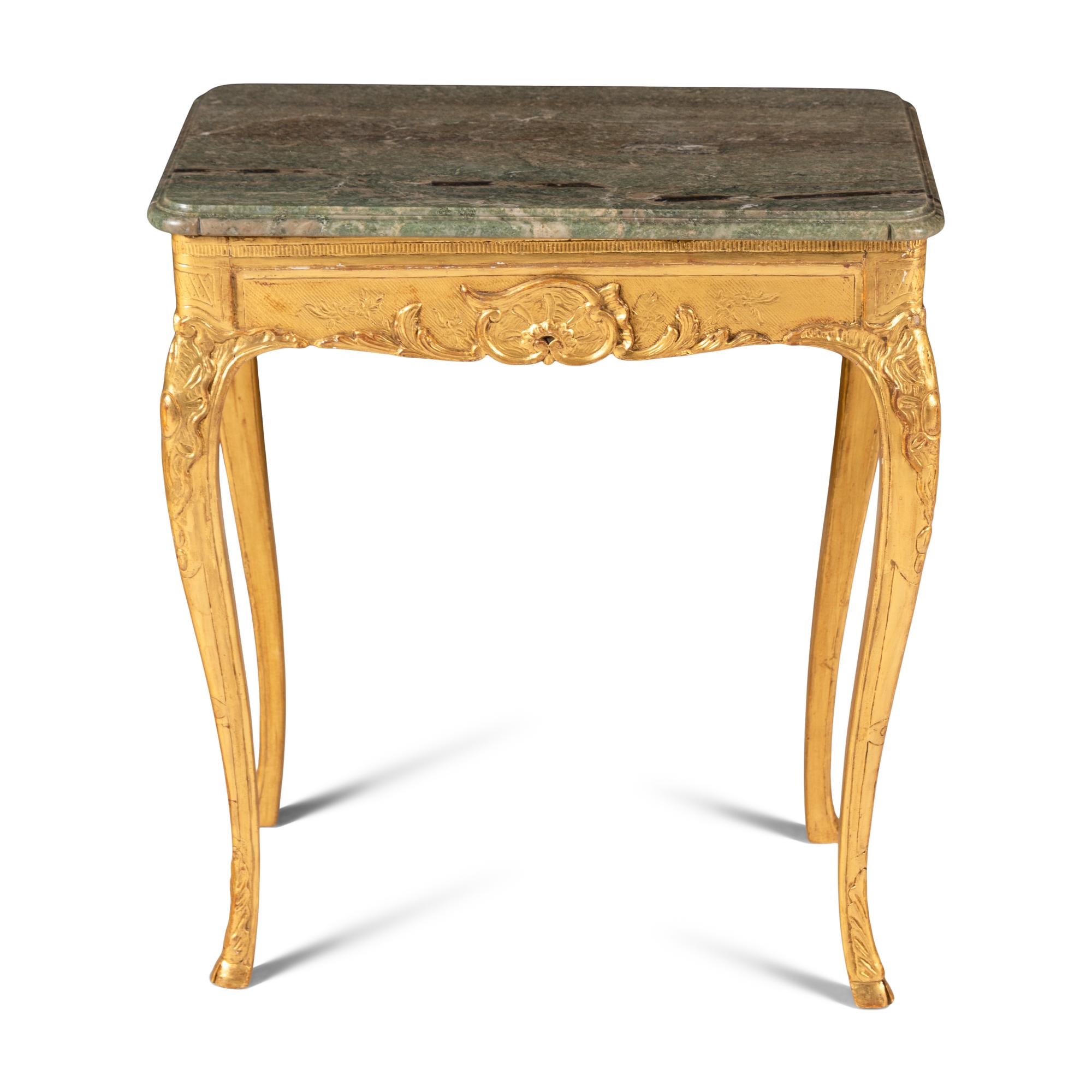 A George II Style Giltwood and Marble-Top Occasional Table