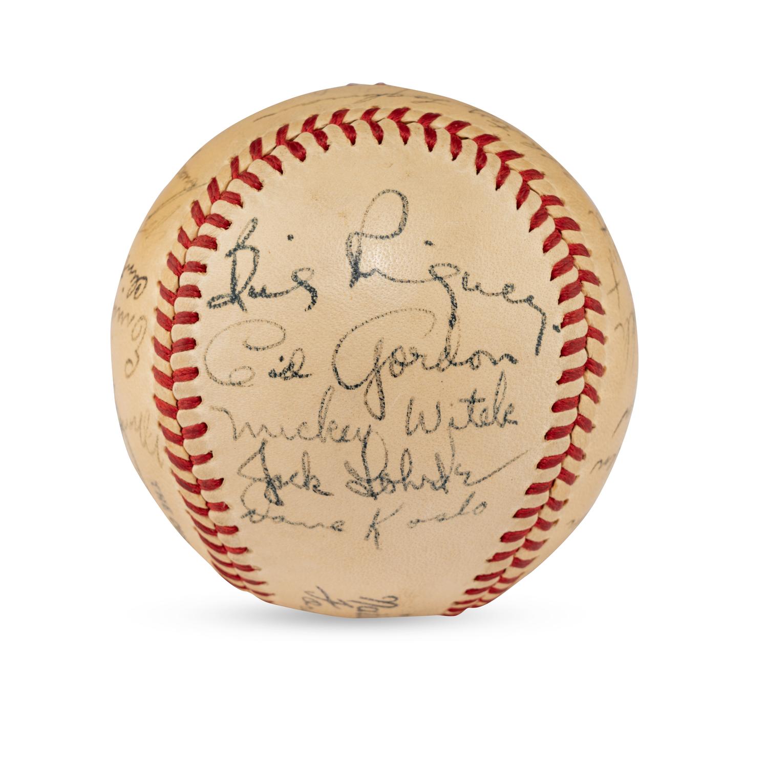 A 1947 New York Giants Team Signed Autograph Baseball (Auction Letter),