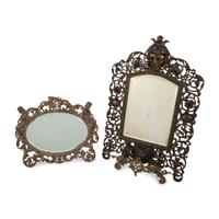 Five Victorian Cast Metal Mirrors