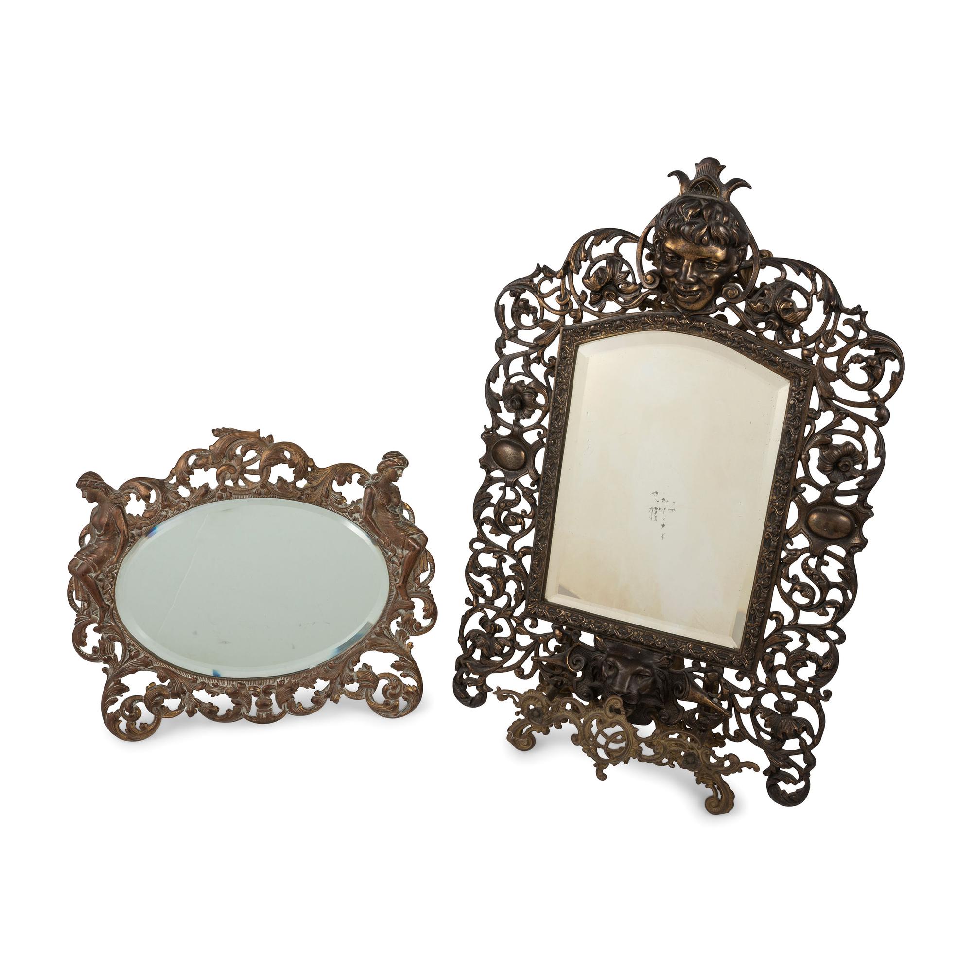 Five Victorian Cast Metal Mirrors