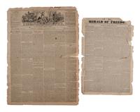 [ENSLAVEMENT & ABOLITION]. Group of newspapers involving enslavement and abolition, plus.