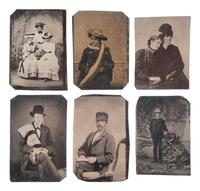 [EARLY PHOTOGRAPHY]. 26 assorted tintypes featuring subjects wearing hats.