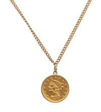 YELLOW GOLD AND COIN NECKLACE