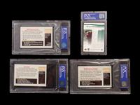 A Group of Four 2001 Tiger Woods Golf Cards All Graded PSA 8