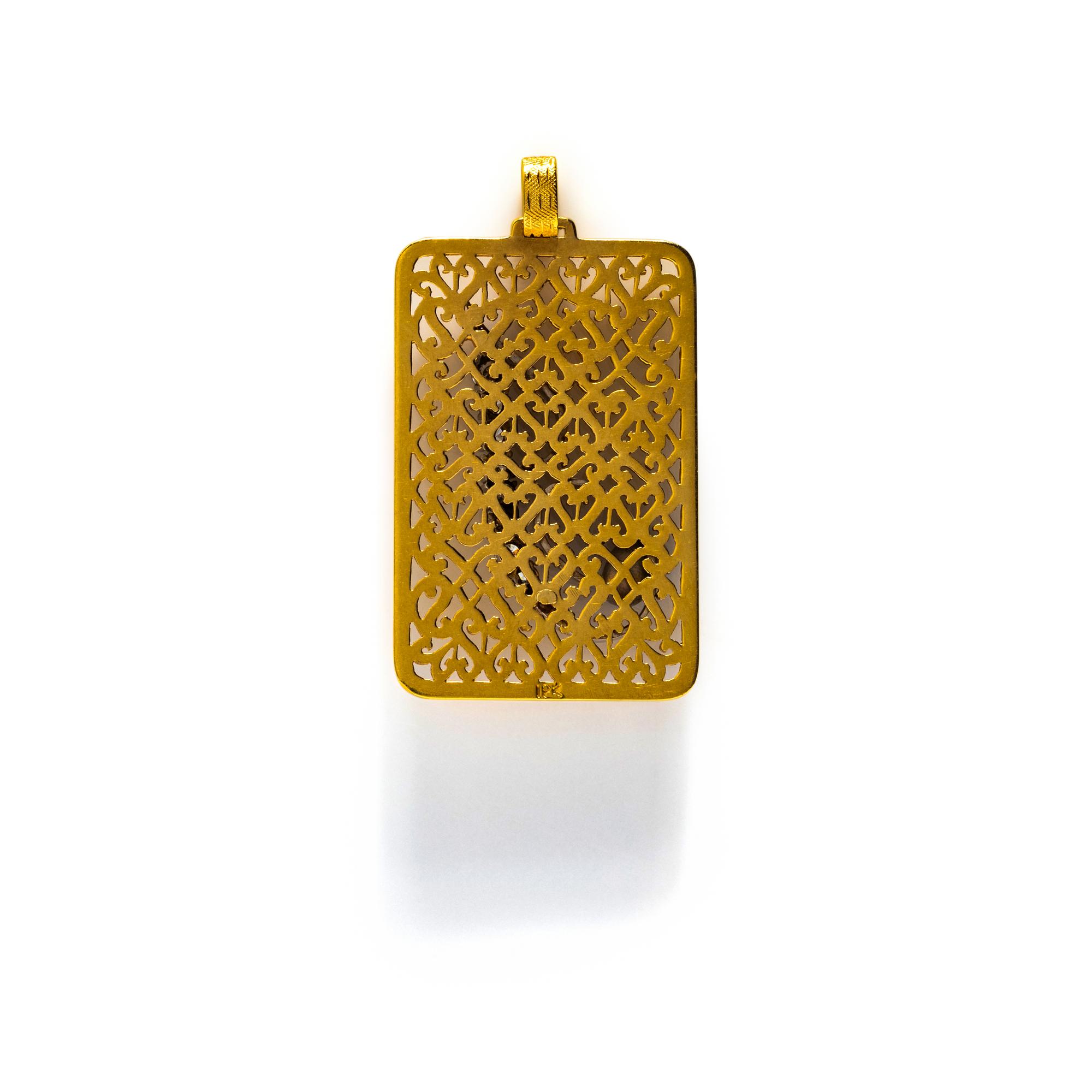 YELLOW GOLD AND DIAMOND 'J' PENDANT