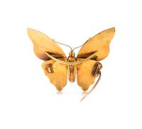 ANTIQUE, YELLOW GOLD BUTTERFLY BROOCH
