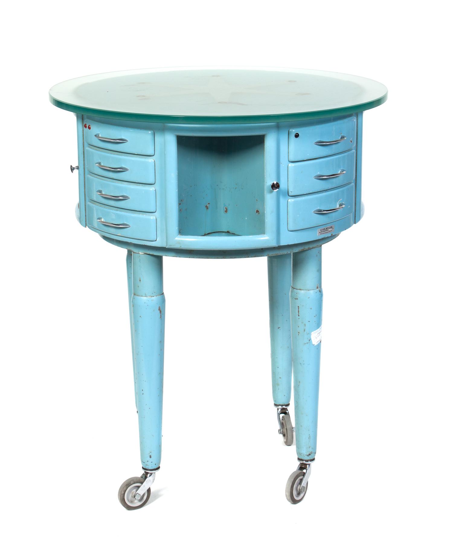 An Enameled Rotating Dentist's Girator Cabinet Height 38 1/4 inches. — FRANCE, CIRCA 1940/50s