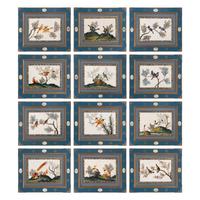 A Set of Twelve Chinese Export Watercolor and Pith Paintings