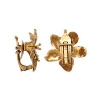 YELLOW GOLD FLOWER CLIP EARRINGS