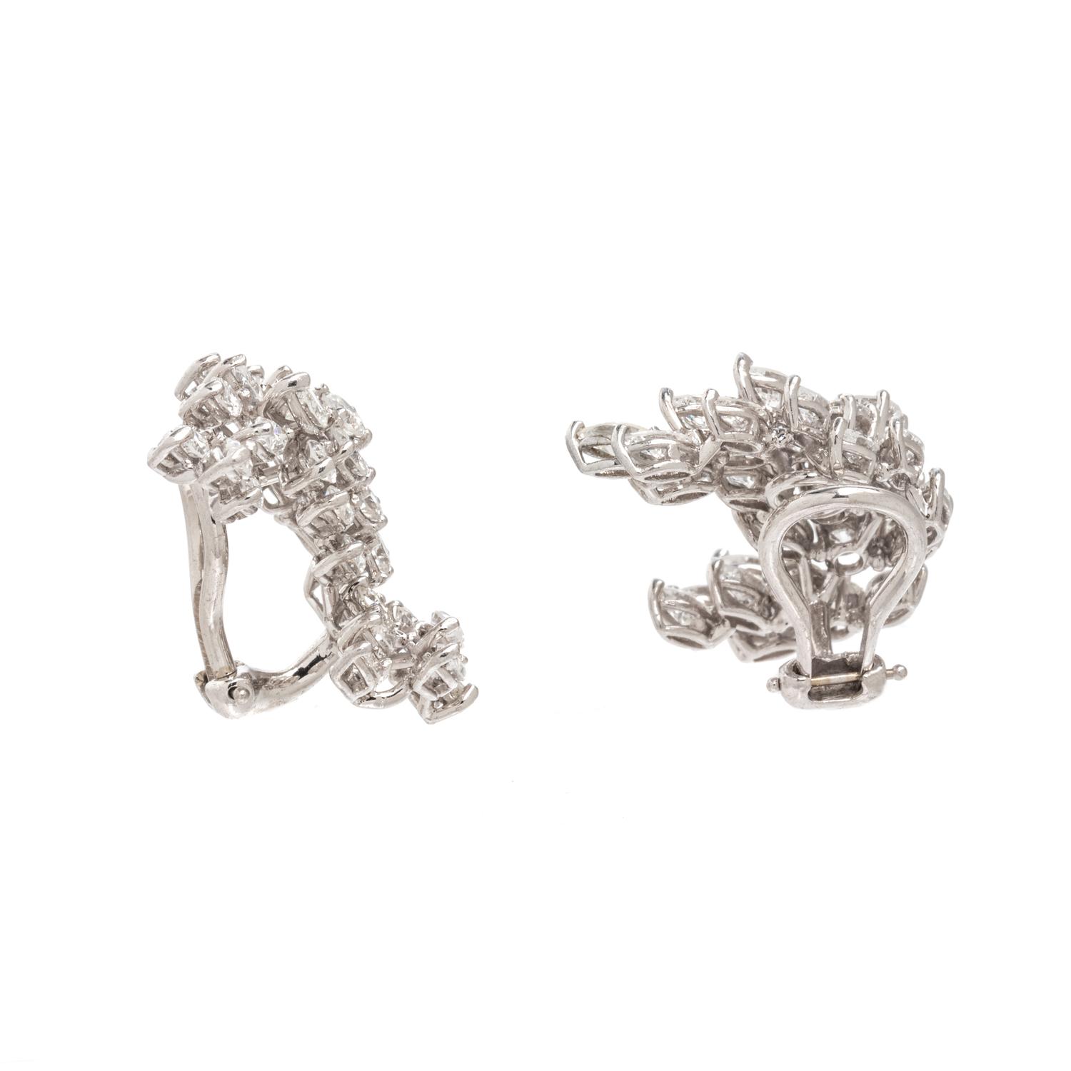 DIAMOND CLUSTER CLIP EARRINGS