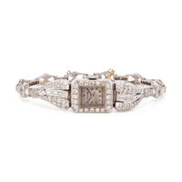GLYCINE, PLATINUM AND DIAMOND WRISTWATCH