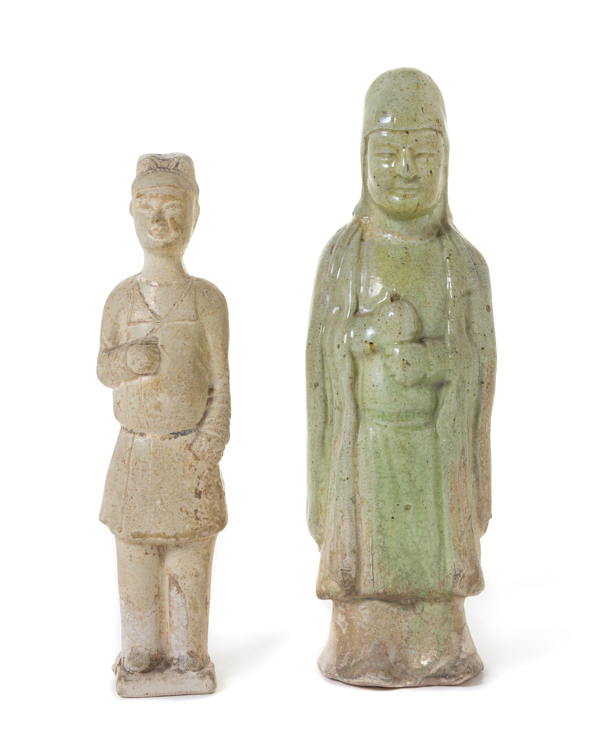 Two Pottery Male Figures — TANG DYNASTY