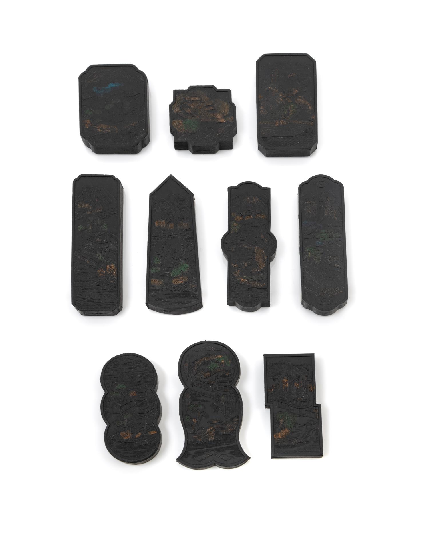 A Set of Ten Chinese Ink Cakes