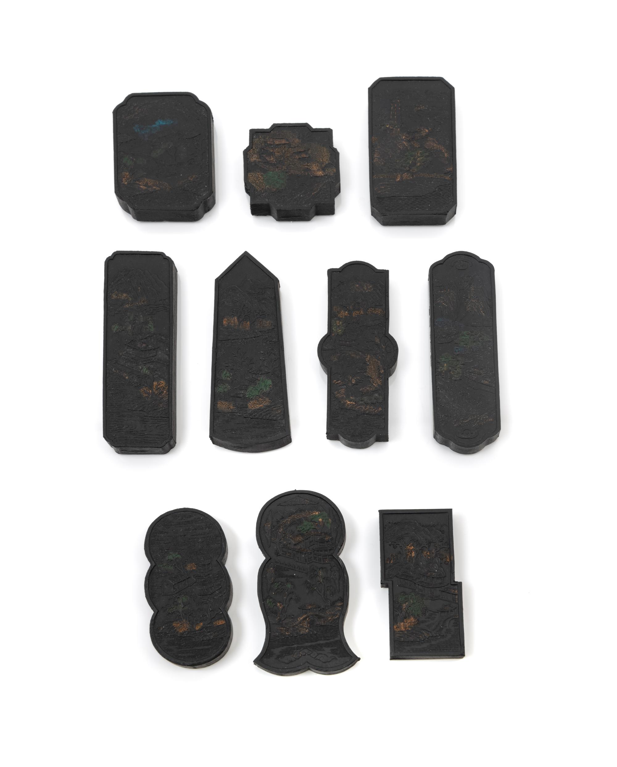 A Set of Ten Chinese Ink Cakes