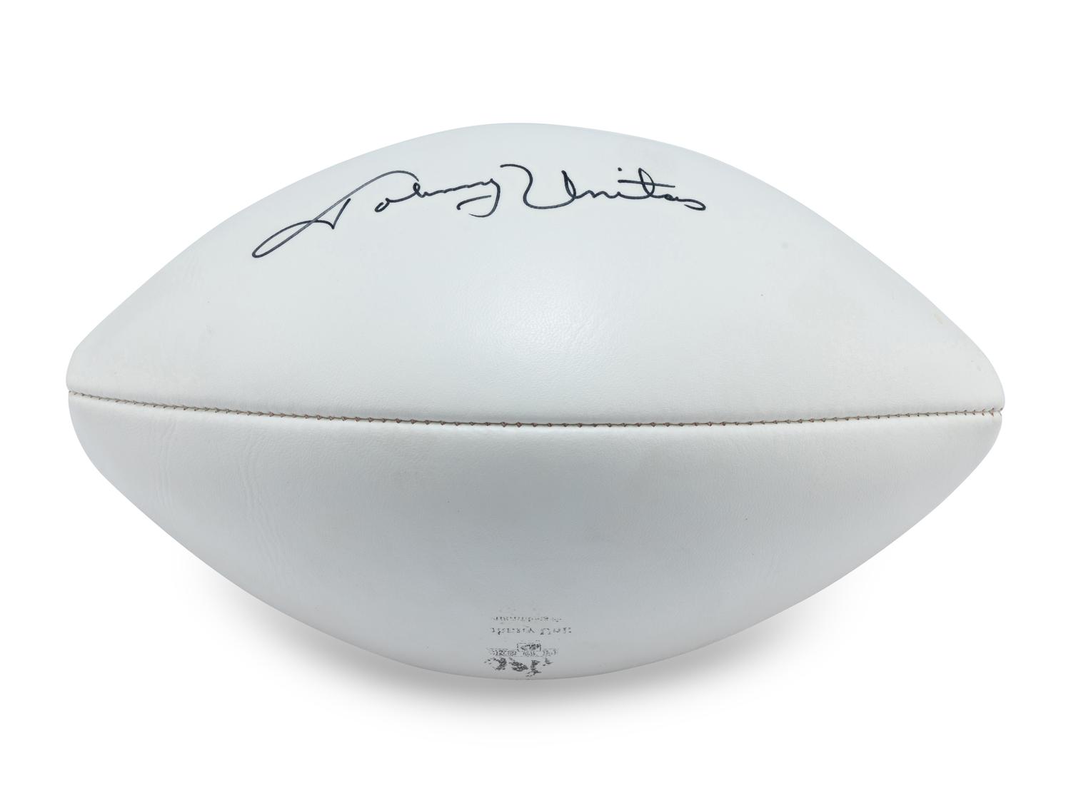 A Johnny Unitas Signed Autograph Football