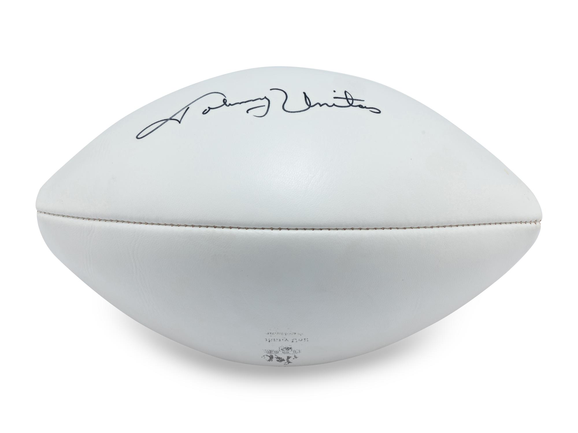 A Johnny Unitas Signed Autograph Football