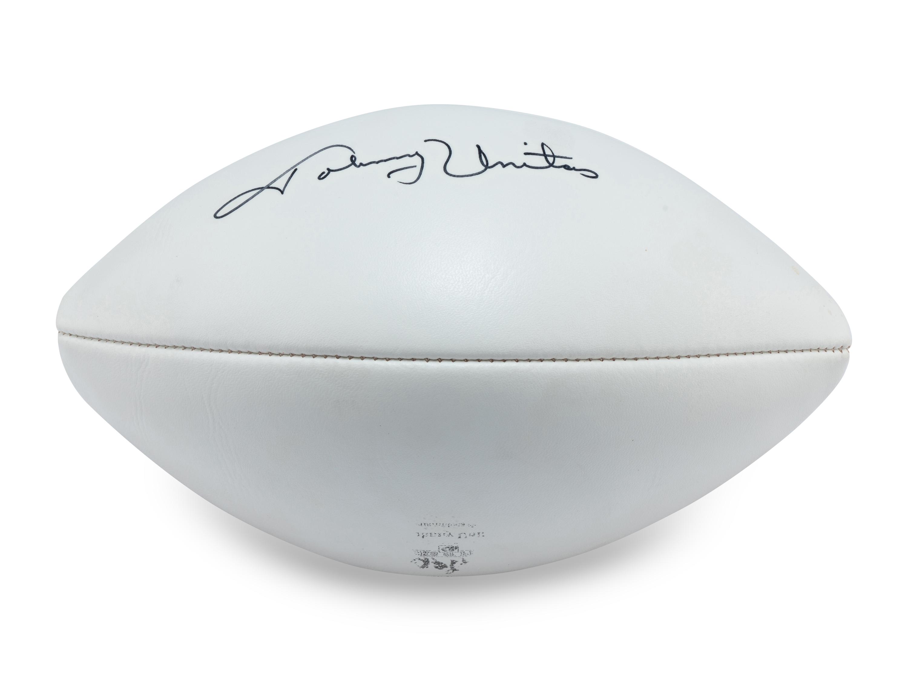 A Johnny Unitas Signed Autograph Football