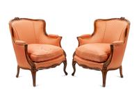A Pair of Louis XV Beechwood Bergères