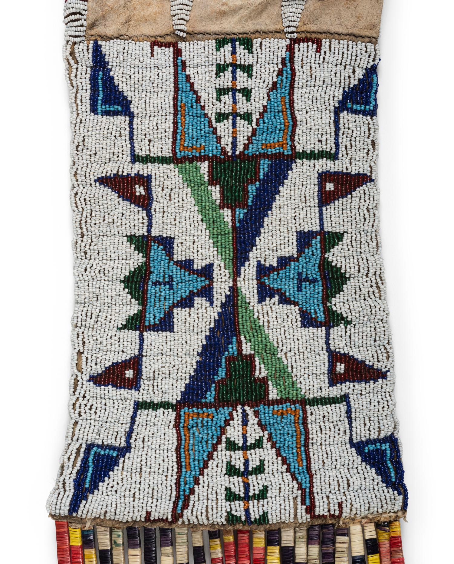 Sioux Beaded Hide Tobacco Bag