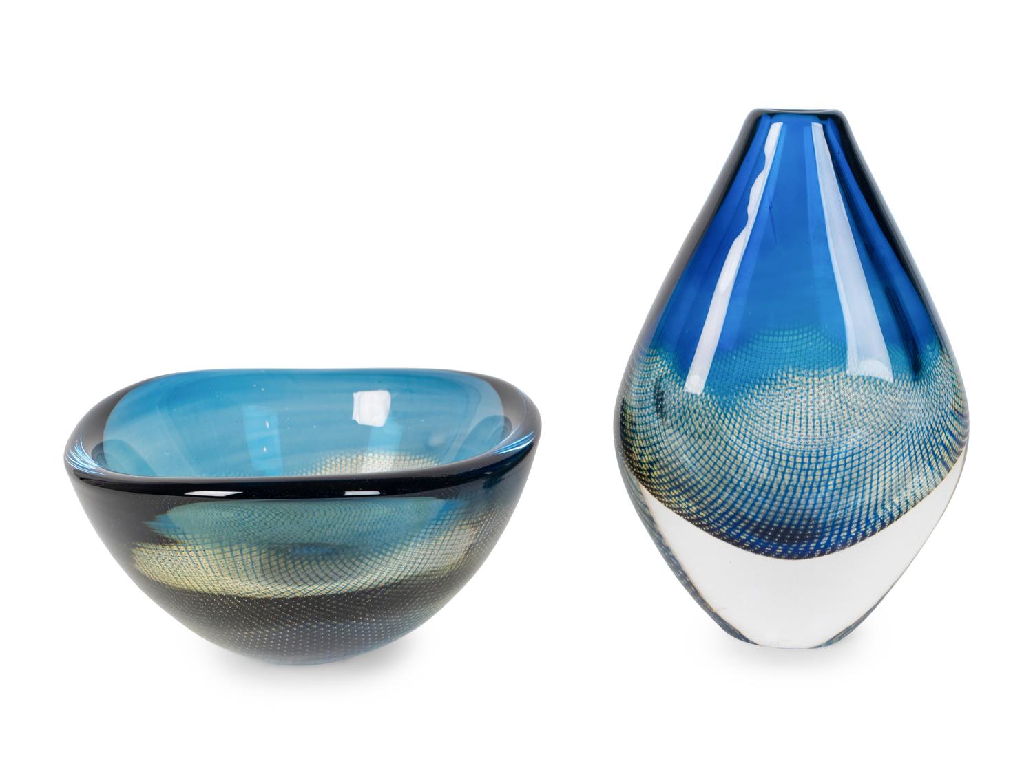 An Orrefors Vase and Bowl — DESIGNED BY SVEN PALMQUIST