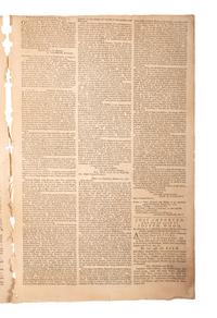 [REVOLUTIONARY WAR - BATTLE OF MORRISANIA]. The Pennsylvania Gazette and Weekly Advertiser. No. 2643. Philadelphia, PA: Hall and Sellers, 7 February 1781.
