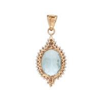 AQUAMARINE AND DIAMOND PENDANT