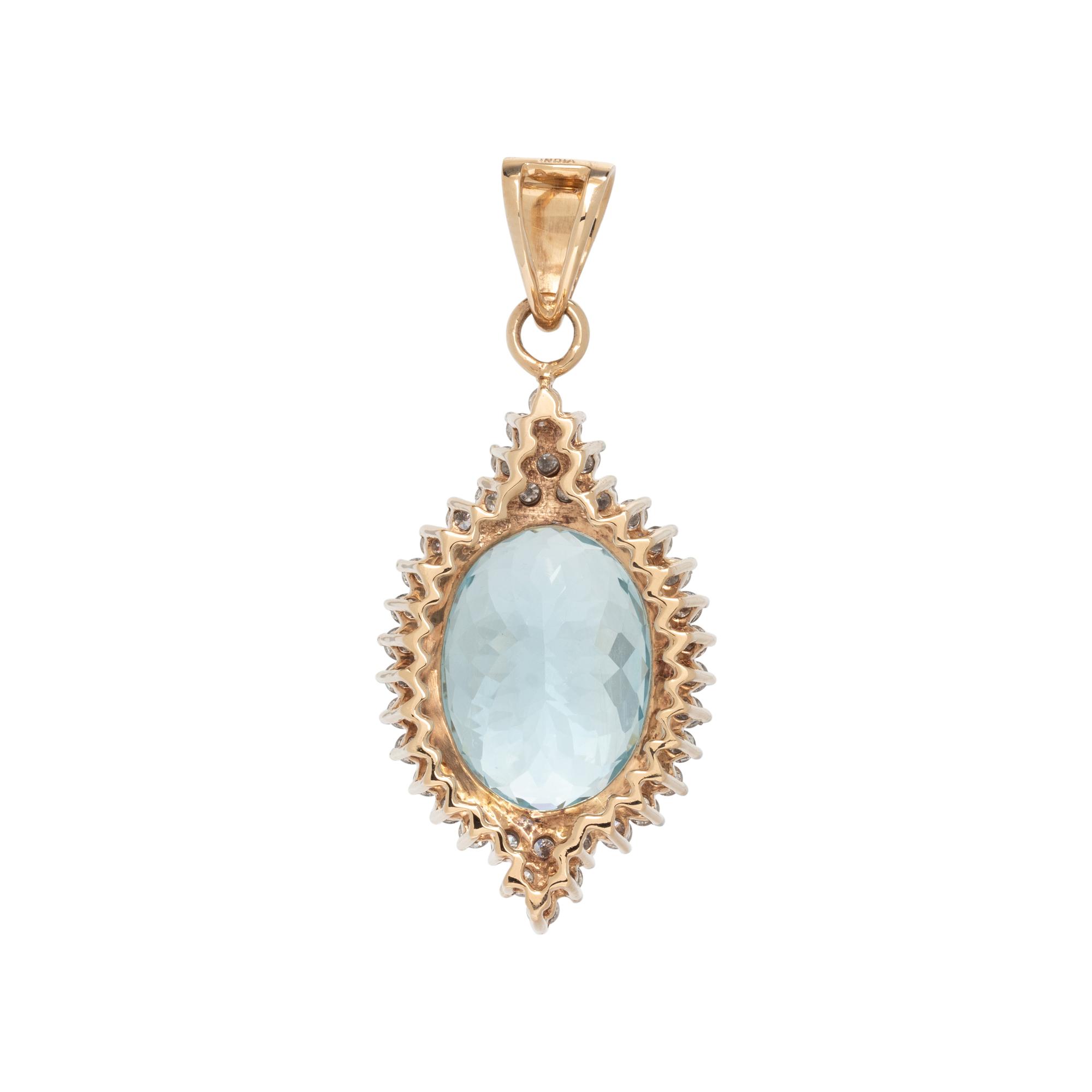 AQUAMARINE AND DIAMOND PENDANT