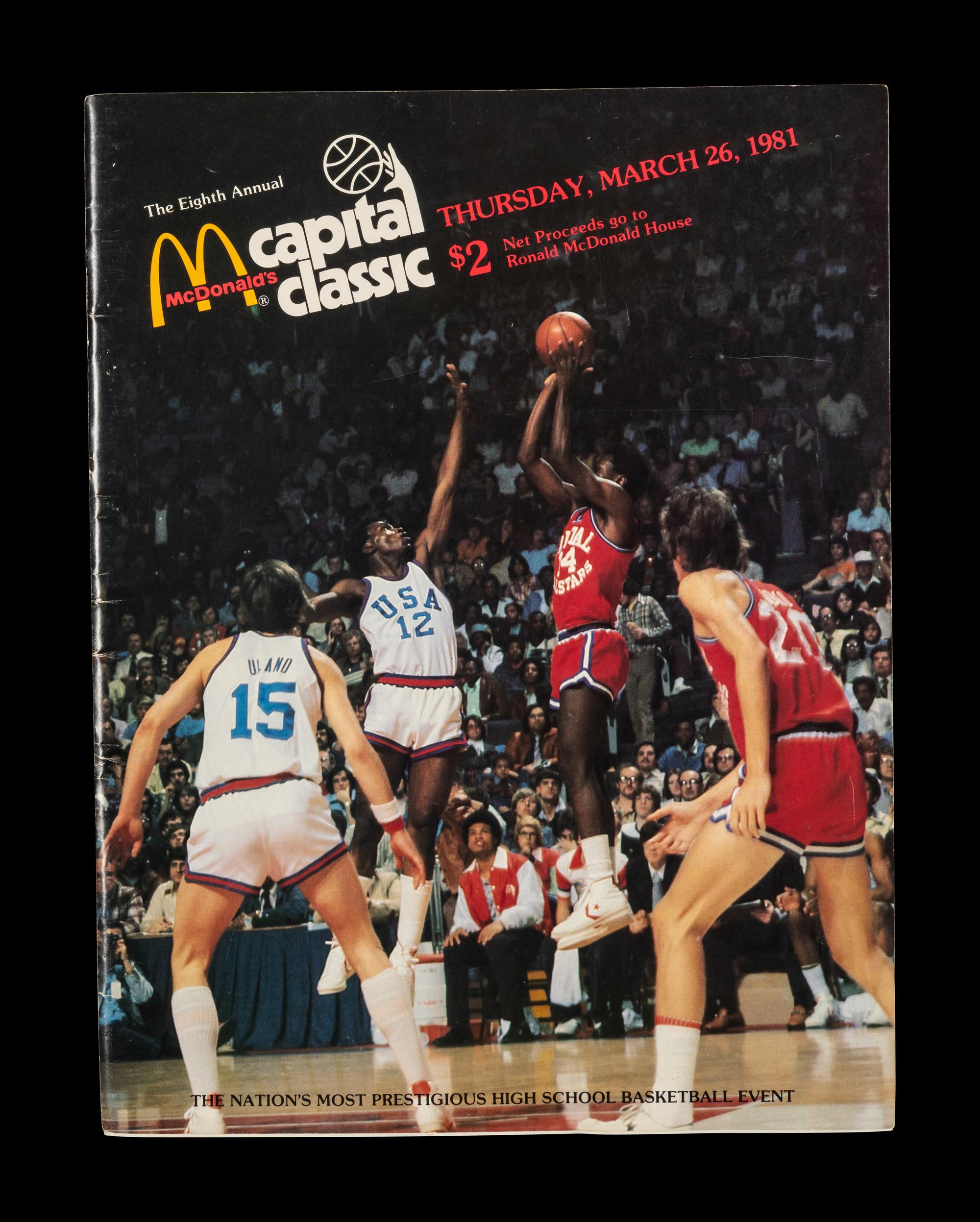A 1981 McDonald's Capital Classic High School All-Star Game Program Featuring Michael Jordan
