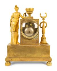 An Empire Gilt Bronze Mantel Clock