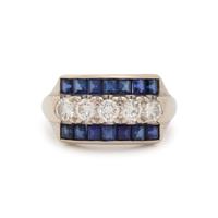 DIAMOND AND SYNTHETIC SAPPHIRE RING