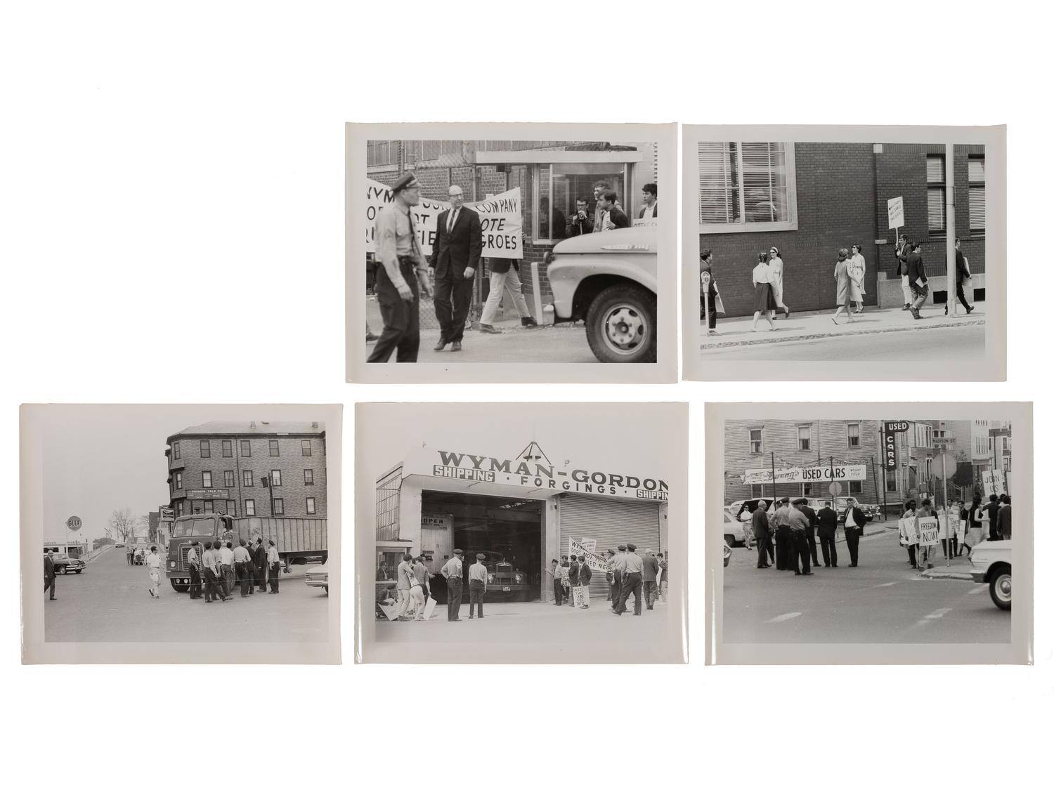 [CIVIL RIGHTS]12 photos of activists picketing at Wyman-Gordon Co for refusal to hire Black workers