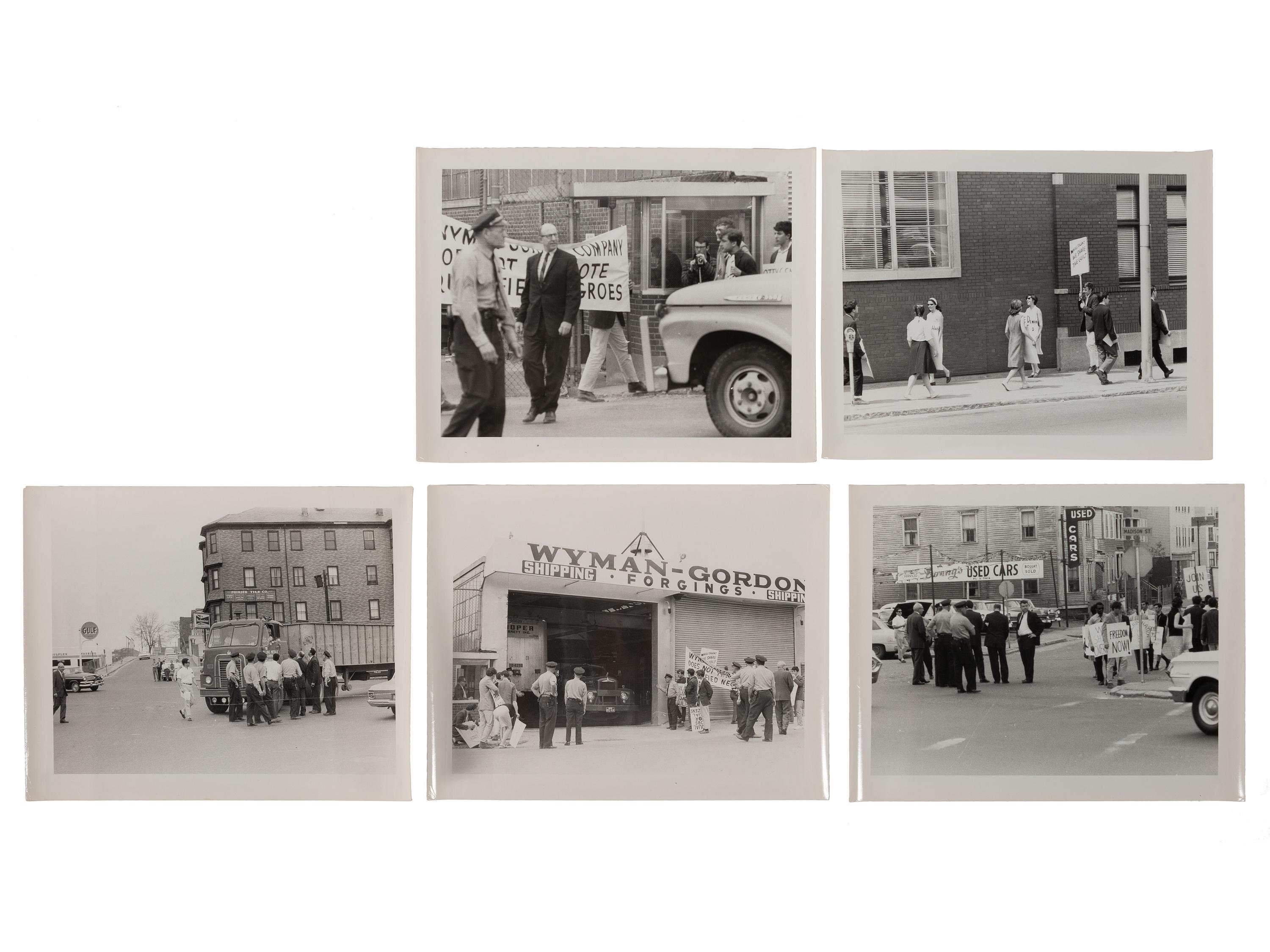 [CIVIL RIGHTS]12 photos of activists picketing at Wyman-Gordon Co for refusal to hire Black workers