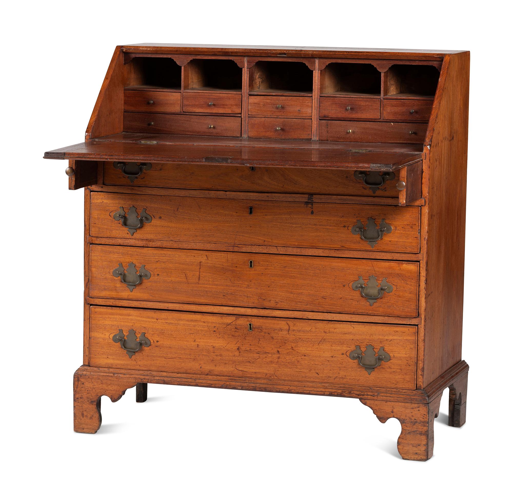 A Chippendale Mahogany Slant Front Desk