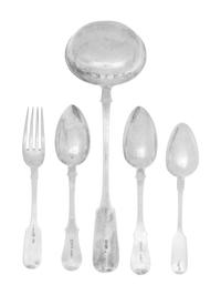 Five Russian Silver Flatware Articles