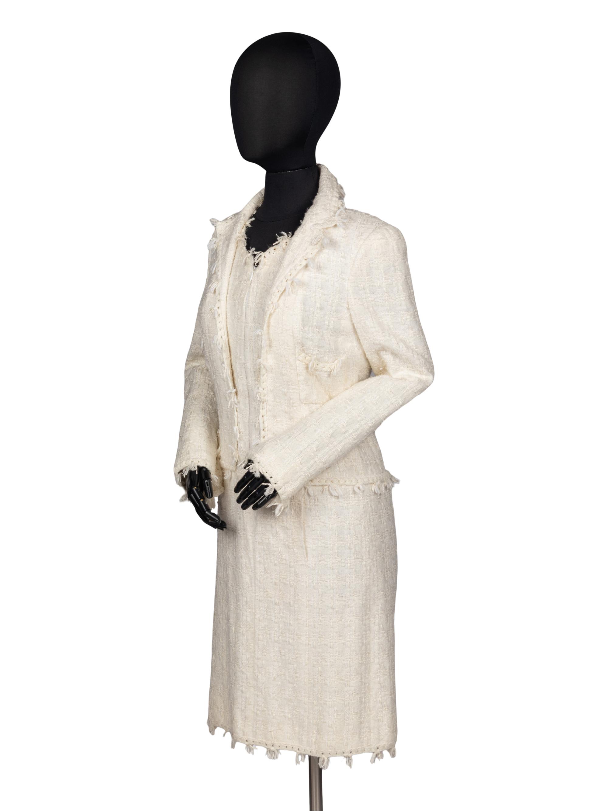 Chanel White Tweed Dress