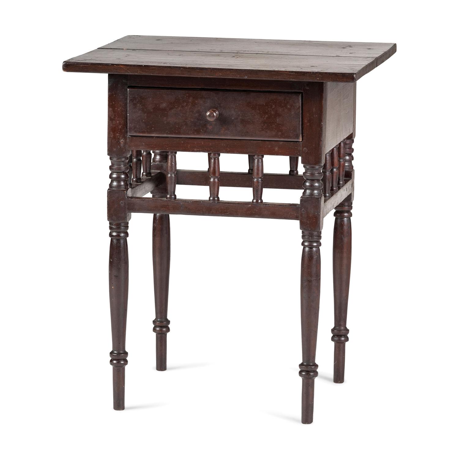 A Sheraton Turned Cherrywood One-Drawer Work Table