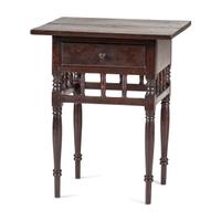 A Sheraton Turned Cherrywood One-Drawer Work Table